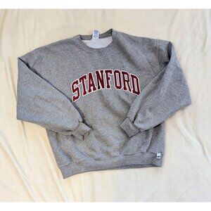 Russel Athletic Stanford Sweatshirt Patch Vintage Gray Large Crewneck